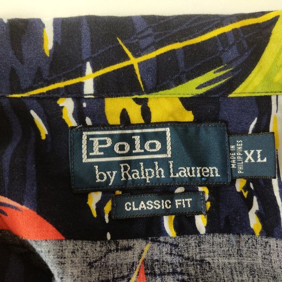 Vintage Polo Ralph Lauren Hawaiian Shirt Sailboats - Picture 3 of 7